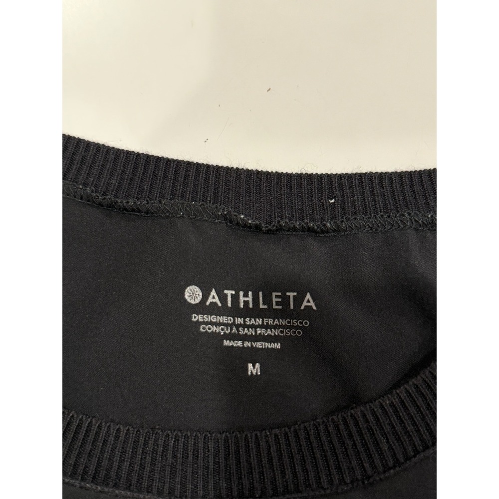 Athleta Black Sleeveless Drawstring Waist Mini Dress Sporty Casual Size M - Picture 4 of 6